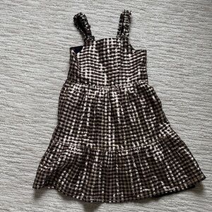Crewcuts shimmer Black and White Checkered Kids Dress